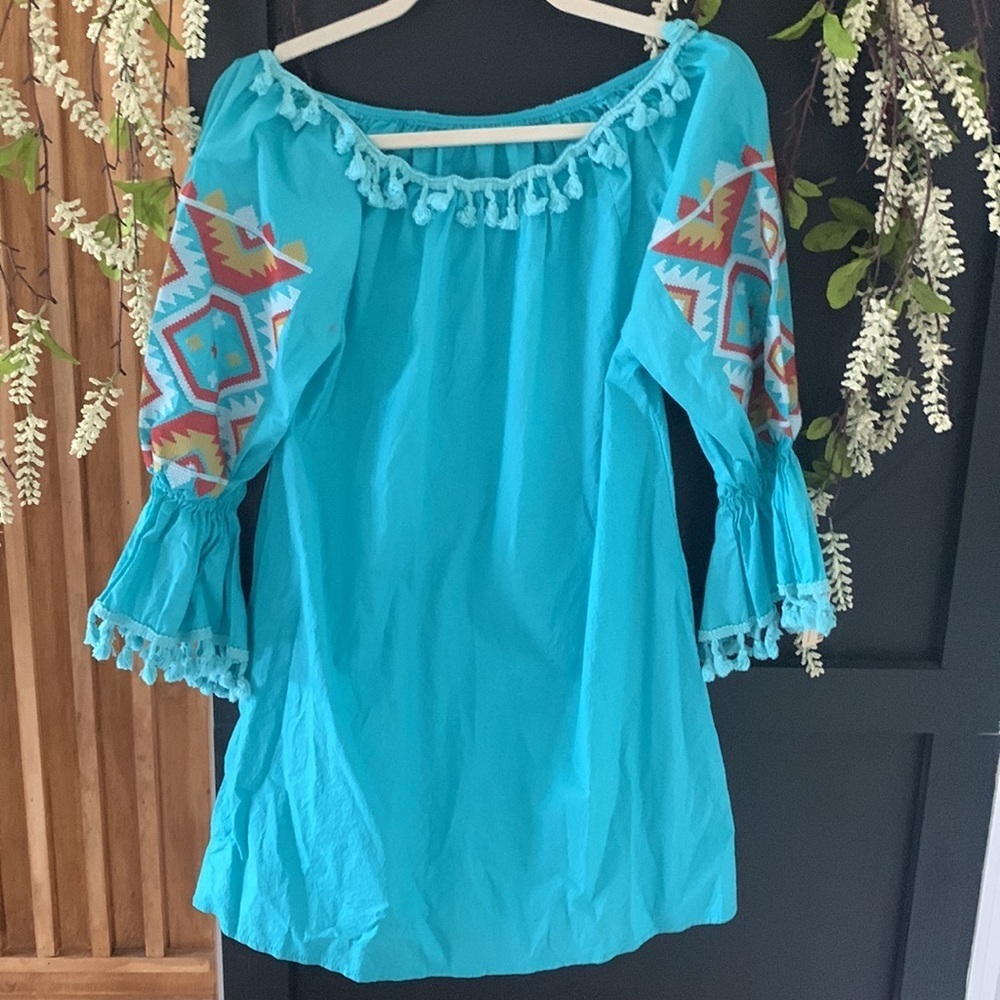 Velzera off shoulder Pom Pom Tunic Dress . Size S - Picture 3 of 10